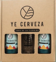 YE CERVEZA Pack (2 cervezas 33cl. + Vaso en caja personalizado)